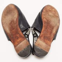 Pre Owned Givenchy Black Leather Rivington Slingback Flats Size 38