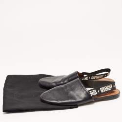 Pre Owned Givenchy Black Leather Rivington Slingback Flats Size 38