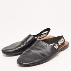 Pre Owned Givenchy Black Leather Rivington Slingback Flats Size 38