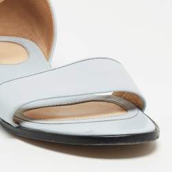 Givenchy Light Blue Leather and Elastic Ankle-Strap Flat Sandals Size 40