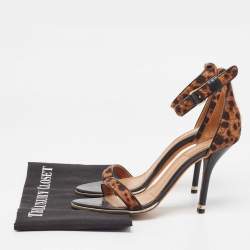 Pre Owned Givenchy Two Tone Animal Print Calf Hair Nadia Sandals Size 39