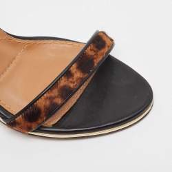 Pre Owned Givenchy Two Tone Animal Print Calf Hair Nadia Sandals Size 39