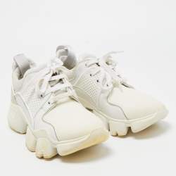 Givenchy White Leather And Neoprene Fabric Jaw Low Sneakers Size 39