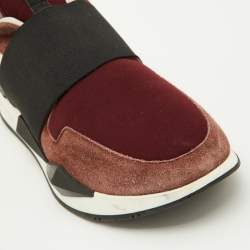 Givenchy Multicolor Suede,Leather and Fabric Elastic Strap Active Runner Low Top Sneakers Size 38