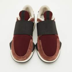 Givenchy Multicolor Suede,Leather and Fabric Elastic Strap Active Runner Low Top Sneakers Size 38