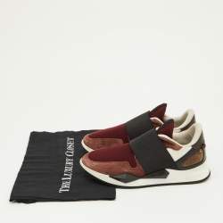 Givenchy Multicolor Suede,Leather and Fabric Elastic Strap Active Runner Low Top Sneakers Size 38