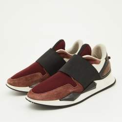 Givenchy Multicolor Suede,Leather and Fabric Elastic Strap Active Runner Low Top Sneakers Size 38