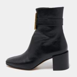 Givenchy Black Leather 4G Ankle Boots Size 36