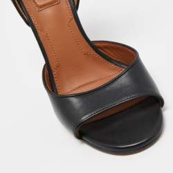 Givenchy Black Leather Shark Lock Sandals Size 38.5