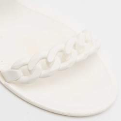 Givenchy White Jelly Chain-Link Flat Sandals Size 38