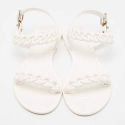 Givenchy White Jelly Chain-Link Flat Sandals Size 38