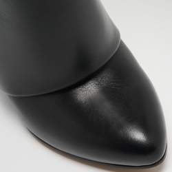 Givenchy Black Leather Shark Lock Knee High Boots Size 37