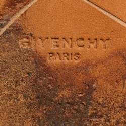 Pre Owned Givenchy Olive Green Leather Shark Lock Knee Length Boots Size 35