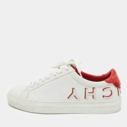 Givenchy White/Red Leather Reverse Sneakers Size 36