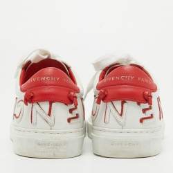 Givenchy White/Red Leather Reverse Sneakers Size 36