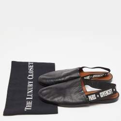 Pre Owned Givenchy Black Leather Rivington Slingback Flat Sandals Size 37