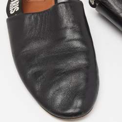 Pre Owned Givenchy Black Leather Rivington Slingback Flat Sandals Size 37