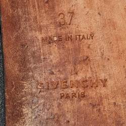 Pre Owned Givenchy Black Leather Rivington Slingback Flat Sandals Size 37