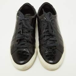 Givenchy Black Croc Embossed Leather Urban Street Sneakers Size 40