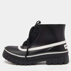 Givenchy Black Rubber Waterproof Rain Boots Size 40