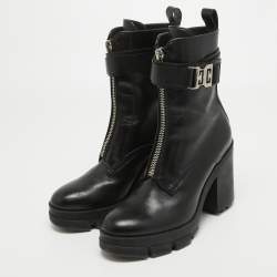 Pre Owned Givenchy Black Leather Ankle Boots Size 40