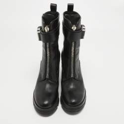 Pre Owned Givenchy Black Leather Ankle Boots Size 40