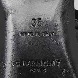 Givenchy Black Leather G-Chain Slingback Flat Mules Size 35