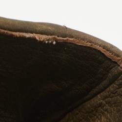 Pre Owned Givenchy Green Nubuck Leather Shark Lock Boots Size 35