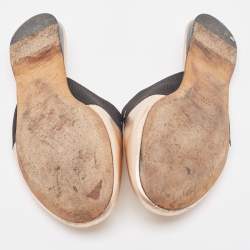 Pre Owned Givenchy Metallic Rose Gold Leather Bedford Flat Mules Size 38