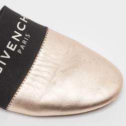 Pre Owned Givenchy Metallic Rose Gold Leather Bedford Flat Mules Size 38
