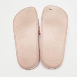 Givenchy Pink Rubber Logo Flat Slides Size 38