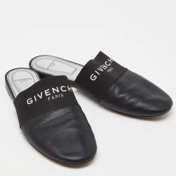 Givenchy Black Leather Bedford Flat Mules Size 36