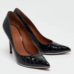Givenchy Black Croc Embossed Patent Leather Pointed Toe Pumps Size 41