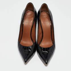 Givenchy Black Croc Embossed Patent Leather Pointed Toe Pumps Size 41