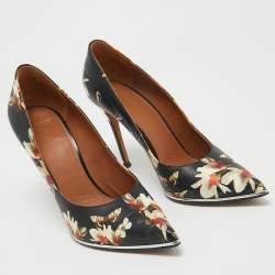 Givenchy Black Floral and Butterfly Print Leather Pointed Toe Pumps Size 41