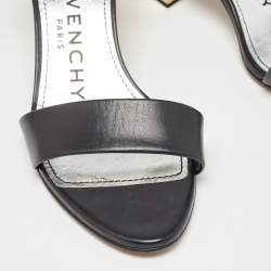Pre Owned Givenchy Black Leather Ankle Strap Sandals Size 37