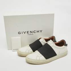 Givenchy White/Black Leather and Elastic Band Urban Street Sneakers Size 39