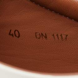 Pre Owned Givenchy White/Black Leather Urban Street Logo Slip On Sneakers Size 40