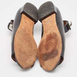 Pre Owned Givenchy Black Leather Ballet Flats Size 39