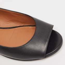 Pre Owned Givenchy Black Leather Ballet Flats Size 39