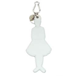 Pre Owned Givenchy Girl Shape Leather Charm Silver Tone Key Ring / Bag Charm