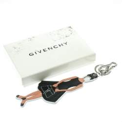 Pre Owned Givenchy Girl Shape Leather Charm Silver Tone Key Ring / Bag Charm