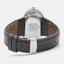 Pre Owned Givenchy White Stainless Steel Leather Giralda Reg.1650471 Women's Wristwatch 44 mm