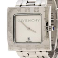 Givenchy Silver White Apsaras 1558962 Square Women's Wristwatch 31 mm