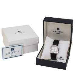 Pre Owned Givenchy White Stainless Steel Leather Apsaras REG.1.558.962 Women's Wristwatch 31 mm