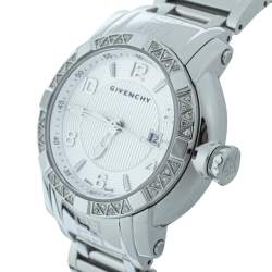 Pre Owned Givenchy Silver Stainless Steel Diamonds GV.5202L Women's Wristwatch 36mm