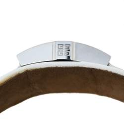 Pre Owned ساعة يد نسائية جيفنشي جي ڨي.5201أل كوارتز جلد و ستانلس ستيل بيضاء 27 مم