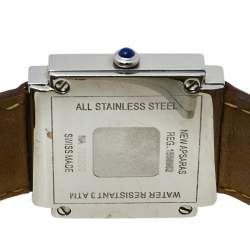 Pre Owned Givenchy Cream Stainless Steel & Leather New Apsaras 1558962 Women's Wristwatch 29 mm