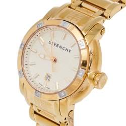 Givenchy Yellow Gold Plated Stainless Steel Diamond GV.5202L Women's Wristwatch 36 mm