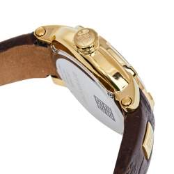 Pre Owned Givenchy Cream Gold Plated Stainless Steel Leather GV.5202L Women's Wristwatch 36 mm